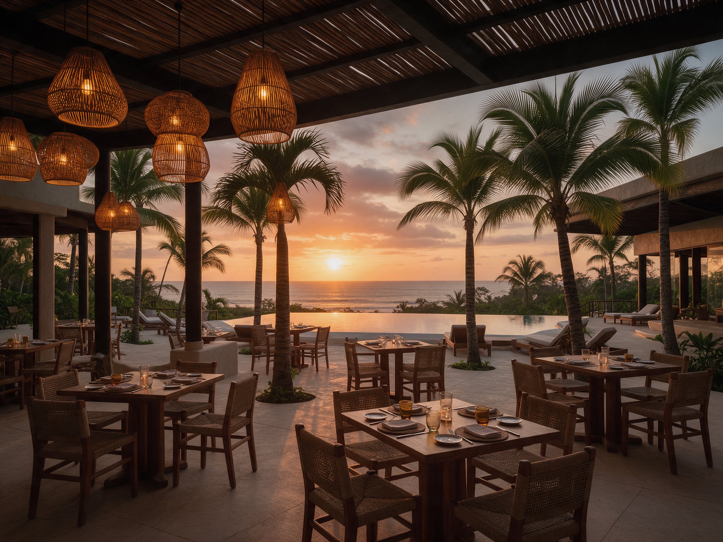 Restaurante de hotel con terraza frente al mar
